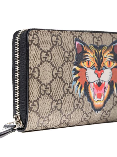 gucci green tiger wallet|Gucci tiger gg supreme wallet.